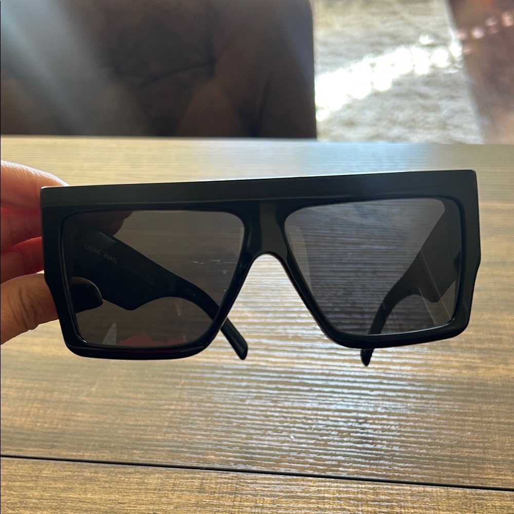 Celine Bold Black Rectangular Sunglasses - image 5